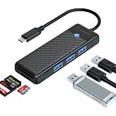 Orico Type-C to 3.0 TF SD Kart Okuyucu 3 Portlu USB 3.0 &Ccedil;oklayıcı Adapt&ouml;r Siyah