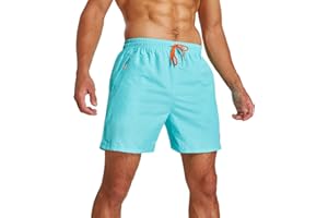JustSun Bañador Hombre con Bolsillo Cremallera Surferos Impermeable Secado Rápido con Forro de Malla