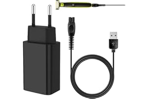 BOULESENM 5V Tondeuse Chargeur pour Rasoir Philips One Blade QP2734 QP2834 QP4631 QP4530 MG9520 MG5910 QP2724 QP2824 QP2720 MG7910 MG9510,Adaptateur USB AVCE Cable 1m,Rasoir Chargeur