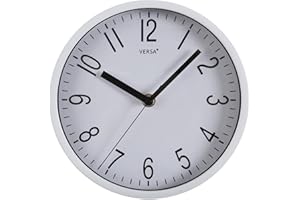 Versa Raven Horloge Murale pour la Cuisine, Le Salon, la Salle à Manger ou la Chambre. Pendule Murale, pour la Cuisine, Le Salon ou la Salle à Manger, 20 x 4,3 x 20 cm, Polypropylène, Blanc et Noir