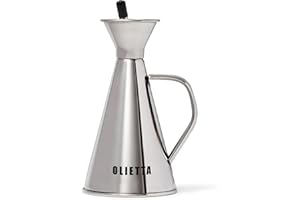 Olietta Bouteille à Huile ou Vinaigre avec Bec Verseur Anti-Gouttes en Acier Inoxydable 250 ml 0,25 Litre – Idéal pour verser l’huile d’olive et autres liquides – Étanche, facile à nettoyer