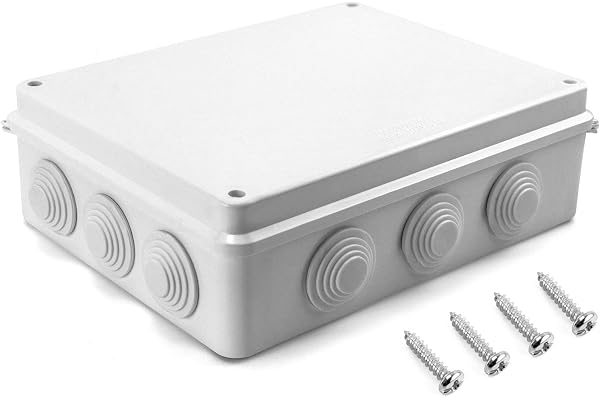 QWORK® Boite de derivation 255 x 200 x 80 mm, IP65 en plastique ABS, etanche exterieur, Blanc