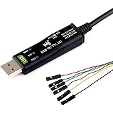 Waveshare Industrial USB to TTL (C) 6pin Serial Cable, FT232RNL Chip, Multi Protection Circuits, for Win7/8/10/11/Mac/Linux, 