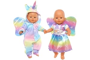 Miunana 2 Ropas para New Born Muñecas Bebés De 14 A 16 Pulgadas (36 CM A 42 CM) （No Incluye muñeca）