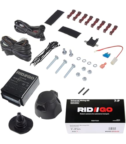 Produktbild von Pkw Anhänger Stecker 13 Polig Universal E-Satz 7-polig Für Anhänger – Kabelsatz Für AHK Mit Schutzkappe, 1,5 Meter 7 Poliger Kabelsatz AHK Inkl Schrauben