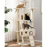 Reyo Pet Residence Kedi Tırmalama Evi Beyaz 170 x 60 x 50 cm