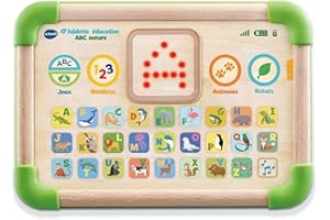 VTech - Tablet educativo ABC Nature Play Green, Tablet Touch Bambino Parzialmente in Legno, Giocattolo di risveglio Alfabeto Animali, Regalo Neonata e Ragazzo Da 1 Anno - Contenuto in Italiano