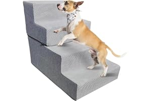 Galatée Escaliers pour Chiens Et Chats, Rampe Antidérapante pour Animaux De Compagnie, Étapes pour Lits Hauts Et Canapés, Housse Lavable (4 Étape)