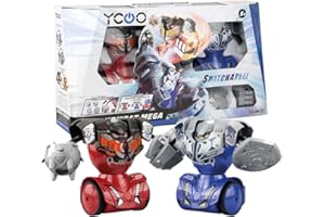 YCOO Pack de 2 Robots Kombat Mega teledirigidos de 16 cm, puños Intercambiables, Juguete con Efectos de luz y Sonido, a Partir de 5 años