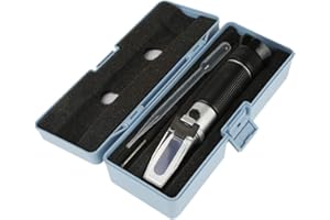 HEAYZOKI Refractómetro de salinidad, refractómetro profesional de compensación automática de temperatura para acuarios, monitoreo marino o prueba de salinidad de alimentos, salinómetro de precisión del 0-28%