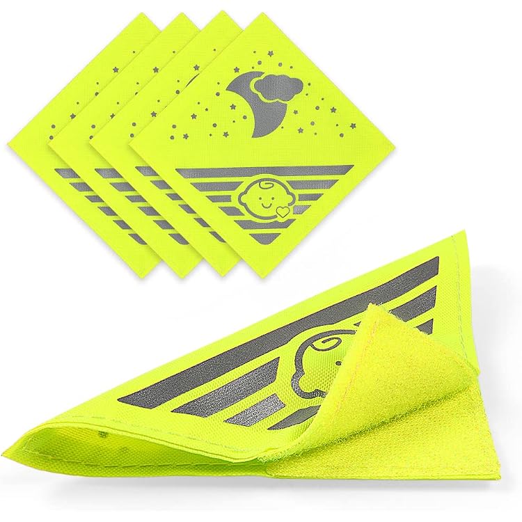 Lot De 6 Réflecteurs + 2 Lumières Pour Poussette – Sécurité Visibilité Nuit, Attaches Velcro, Universel - 13