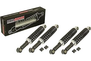 SCOOTER-PROSPORTS 4 x Stoßdämpfer Schwarz Tieferlegung Set 260mm + 280mm - Simson Schwalbe KR51 Mofa Moped Mokick (26cm + 28cm)