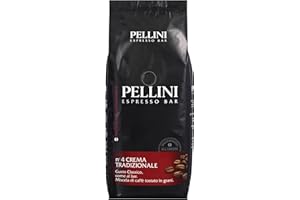‎PELLINI Pellini N.4 Tradizionale, Kaffeebohnen für Espresso 1kg, Arabica- und Robusta-Mischungen mit Klassischem Geschmack, Mittlere Röstung