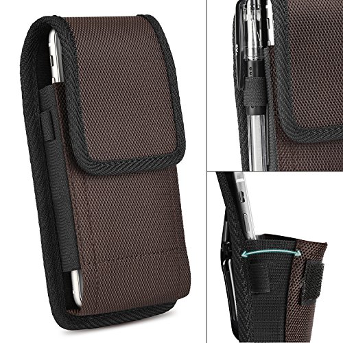 iPhone 7 Plus Vertikal GÃ¼rtel Tasche,iNNEXT Handytasche GÃ¼rteltasche GÃ¼rtelclip Fall Holster Pouch Oxford Canvas fÃ¼r Samsung Galaxy S8 plus/iPhone 6 6S PLUS,Oneplus 5,Galaxy S6Edge Plus(Braun 5.5inch)