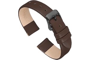 QUARKZMAN Bracelet Montre en mm de Largeur Bracelet de Montre Plat, Fin et Élégant en Véritable avec Boucle pour Homme et Femme