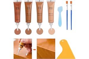 BUDOCI Holzmöbel-Reparaturset, Laminat Parkett Reparatur, 4 Farben Holzspachtelmasse, Holzreparaturset Reparatur von Kratzern, Rissen, Verfärbungen für Holzschrank, Boden, Tür, Tischoberflächen