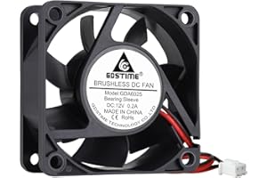 GDSTIME 60mm Fan 12V Computer Fan 60 x 60 x 25mm PC Case Fans 4500 RPM High Speed Axial 6CM DC Brushless Cooling For Xbox DVR Router Projector Replacement Ventilation Exhaust