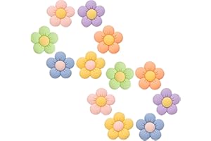 BOFYTR 12 Pcs Flower Croc Charms, 6 Colors Shoe Decoration Charms, Durable Waterproof Shoe Charms, Bracelet Wristband Accessories, Birthday, Party, Gifts for Teens&Boys&Girls