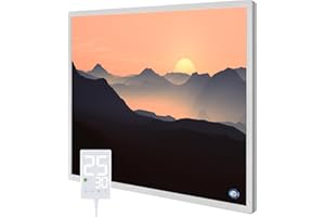 Hocosyme Infrarotheizung Bild 300W, Temperatura Massima può Taggiungere i 120 gradi Celsius entro 3 Minuti - con Termostato Touch - 10 Anni di Garanzia - Certificazione TÜV - Pittura a inchiostro