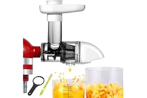 ‎AMZCHEF Entsafter Zubehör für KitchenAid Artisan - Slow Juicer Zubehör set für kitchen aid küchenmaschine - Entsafter Aufsatz für Gemüse und Obst - weiß