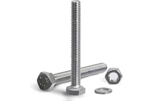 Sexkantskruvar M6 x 60 mm 25 uppsättningar skruvar muttrar set brickor M6 sexkantsmuttrar DIN 933 rostfria skruvar A2 V2A hel