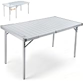 TIMBER RIDGE Mesa de Camping Plegable 94/130&times;70cm Extensible Mesa Plegable | Aluminium camping table for 4-6 people, portable