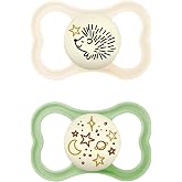 MAM Supreme Pacifier for Babies +16 Months, Neutral Matt, 2 Units | With Ventilated Shield that Glows in the Dark, Extra Thin