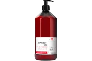 B.O.T COSMETIC & WELLNESS Olej Rycynowy do Rzęs i Brwi, Odżywka do Włosów, Stymulator Wzrostu, Nawilżający Zarost, Naturalny Środek Przeciw Wypadaniu, Paznokcie i Skórki - Olej Rycynowy BIO 1000 ml