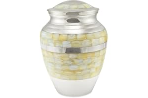 Cherished Urns Lamorne Mother of Pearl & Nickel Adult Cremation Urn for Ashes