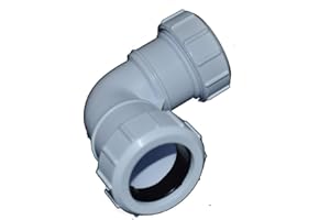 MSL Compression 40mm Waste Pipe 90 Degree Bend - Pack of 2