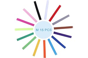 Yatinkim Pack of 15 Puppy ID Collars Adjustable Soft Bands for Newborn Pets Collar Whelping Double Sided Assorted Identification Kitten Fabric 12 Inches