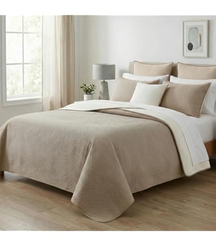 Confezioni Giuliana COPRIDIVANO ANGOLARE Trapuntato DIVANI con PENISOLA Dis. Shabby 1 Beige (240-245 cm