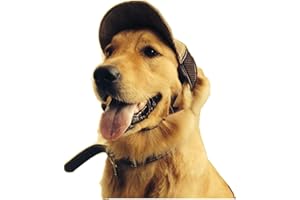 RUIXIA Summer Breathable Dog Baseball Hat Sun Protection Peaked Cap with Ear Holes Mesh Dog Hat for Outdoor Walking Travelling Hiking Adjustable Summer Puppy Sun Hat for Small Medium Large Dog Coffee