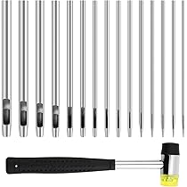 Set Di 9 Punzoni Per Cuoio - Diametri Da 2.5mm A 10mm - In Acciaio - Per Cinture, Borse E Fai-Da-Te