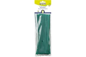 TENAX Piattina in PVC Lunghezza 20 cm Colore Verde, Confezione da 100 Pezzi, Fascetta in Filo di Acciaio ricoperto di PVC per Legatura Piante e Fiori, Chiusura Sacchetti e Confezioni