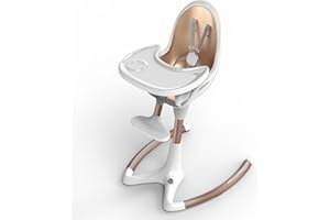 Hot Mom 2024 Seggiolone pappa,Angolo o altezza regolabile del sedile, Vassoio da pranzo staccabile,Cuscino sedile PU(bianco)