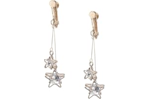 Idin Jewellery - CZ Stars Screw Back Drop Clip On Earrings