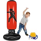 EQARD Sacco da Boxe Gonfiabile per Bambini 157cm Sacco da Boxe Autoportante per Rimbalzo Immediato Sacco da Boxe per Praticar
