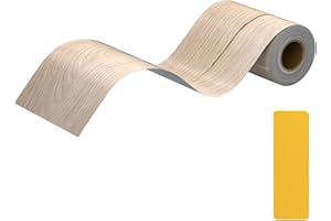 Lifuncren 10 cm x 10 m Bordi Adesivi per Pareti, Impermeabile Rimovibile Bordo Adesivo per Mobili, Adesivo Effetto Legno Greca Adesiva per Parete Carta da Parati per Porte Pavimento (Acero bianco)