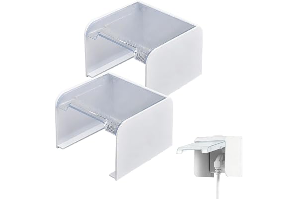 2 st. uttag utomhus regnskydd vattentätt, vägguttag, väderbeständigt uttagsskydd, transparent, 90 graders design, för badrum, toalett, utomhus