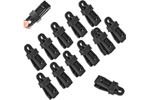 HEKOBAG 16 Pcs Pince à Pince pour Bâche, Clip de Tente Polyvalent, Clips de Fixation pour Bache, Attache pour Bache de Piscine, Pince Bache Piscine en PP pour Camping, Tentes, Auvent, Piscine (Noir)