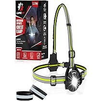 LUMEFIT Hardloopverlichting, Hardlooplicht, Borst LED-lamp - 90° verstelbare stralingshoek, 360 graden reflecterende band, USB oplaadbaar - Zaklamp om te rennen