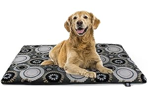‎HS-HUNDEBETT HS-Hundebett Made in Germany gepolsterte Hundedecke, Mandala Grau 75x115cm für kleine & große Hunde I Flauschige Hundedecke, waschbar, trocknergeeignet