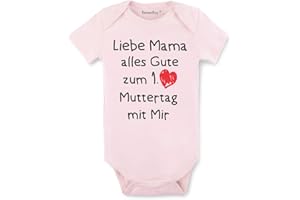 BesserBay Baby Strampler Body Kurzarm Alles Gute zum 1. Muttertag mit mir Geschenk 0-12 Monate