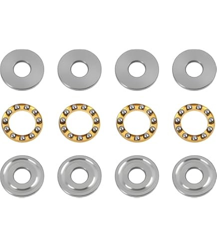 QUARKZMAN 5 stuks F8-22M miniatuur druklager kogellagers 8 mm boring 22 mm OD 7 mm dik chroom staal met sluitringen voor transporters, systemen, machines en gereedschappen