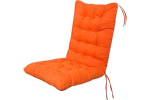 BAHULA High Back Chair Cushion, Patio Outdoor Chair Cushion Seat Pads, Recliner Soft Garden Chair Seat Pad Cushion with Backrest for Indoor, Office, Home, Rocking Chairs,Orange,45 * 100cm
