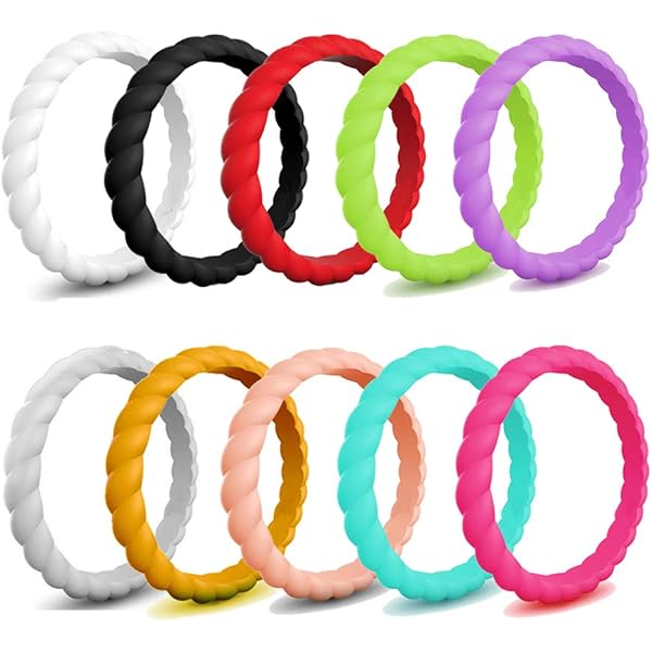 10 Bunte Silikonringe & 5 Armbänder – Set In 10 Farben, 3 Mm, Schlichtes Paar- Oder Freundschafts-Accessoire