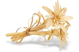 sagl.tirol Holzmanufaktur, stella alpina in pino cembro scolpita a mano, 3 pezzi legati a ramo naturale