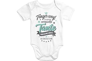 MoonWorks® Kurzarm Baby Body Finger Weg! Ich Habe eine verrückte Tante lustig Spruch Onesie Strampler