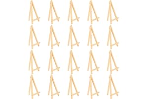 MOONSING Mini Chevalet de Table en Bois, 20pcs Petit Chevalet Triangle 16x9cm, Peinture Toiles Artistiques Photo Décoration pour La Décoration de Table de Mariage Anniversaire Baptême Fête